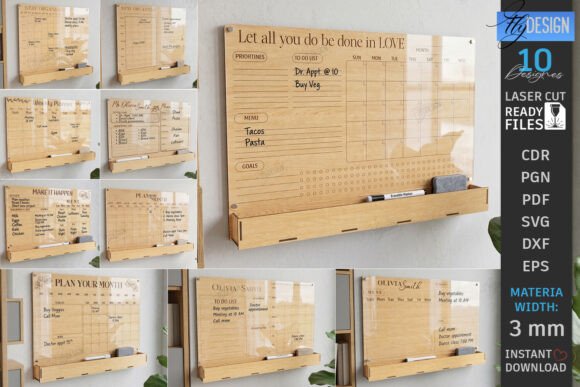 Download Acrylic Wall Planners Laser Cut Bundle - Planner Collection