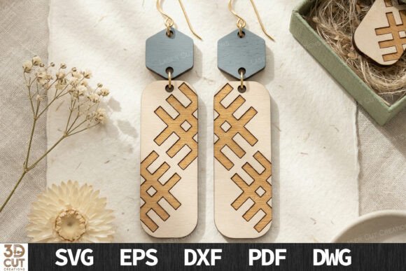Download Modern Wood Earrings SVG File - Modern wood Collection