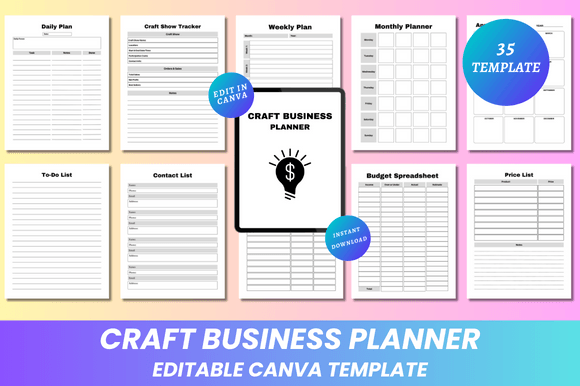 Download Craft Business Planner Canva KDP - Planner Collection