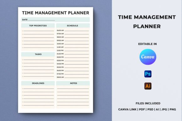 Download Time Management Planner Template - Planner Collection