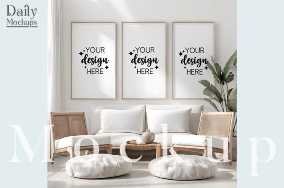 Download Modern Wood Frame Mockup, Three Frames - Modern wood Collection