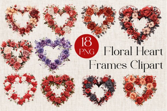 Download Heart Shaped Floral Frame Clipart - Shape Collection