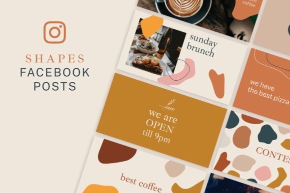 Download Shapes Facebook Posts Template - Shape Collection