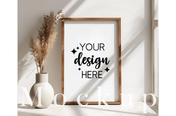 Download Vertical Modern Wood Frame Mockup - Modern wood Collection
