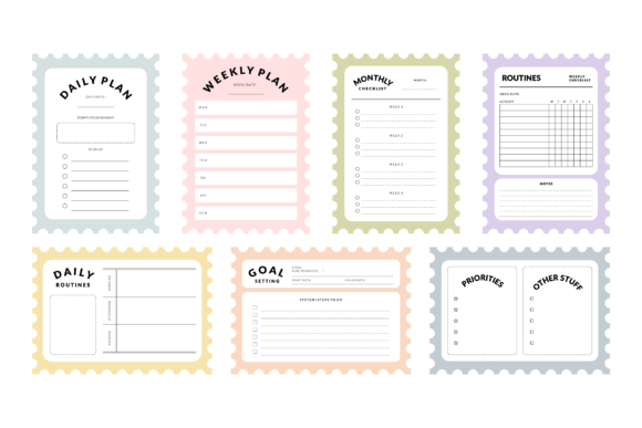 Download Colorful Planner &amp; Notepad Template Set - Planner Collection