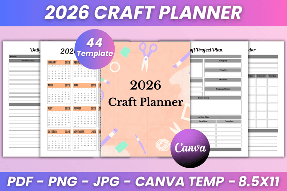 Download 2026 Craft Planner Kdp Interior - Planner Collection