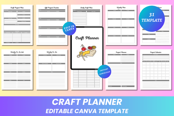 Download Craft Planner Canva KDP Interior - Planner Collection